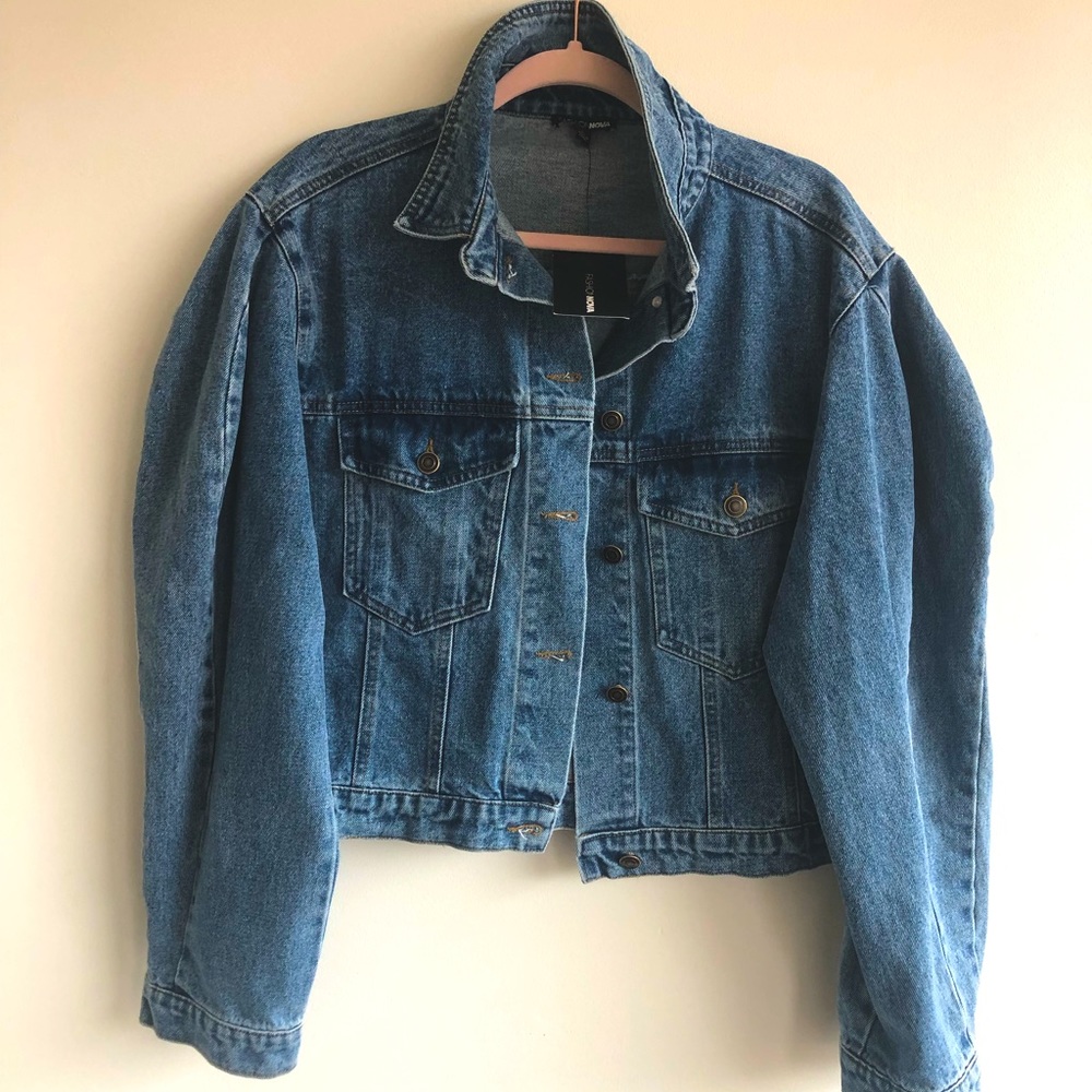 Fashionova puff sleeve denim jacket